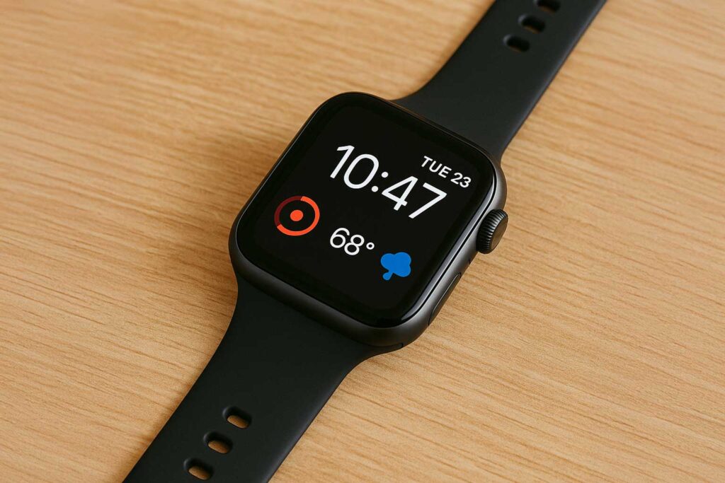 Relógios digitais acessíveis em diferentes modelos e cores. Foto: gerada digitalmente.